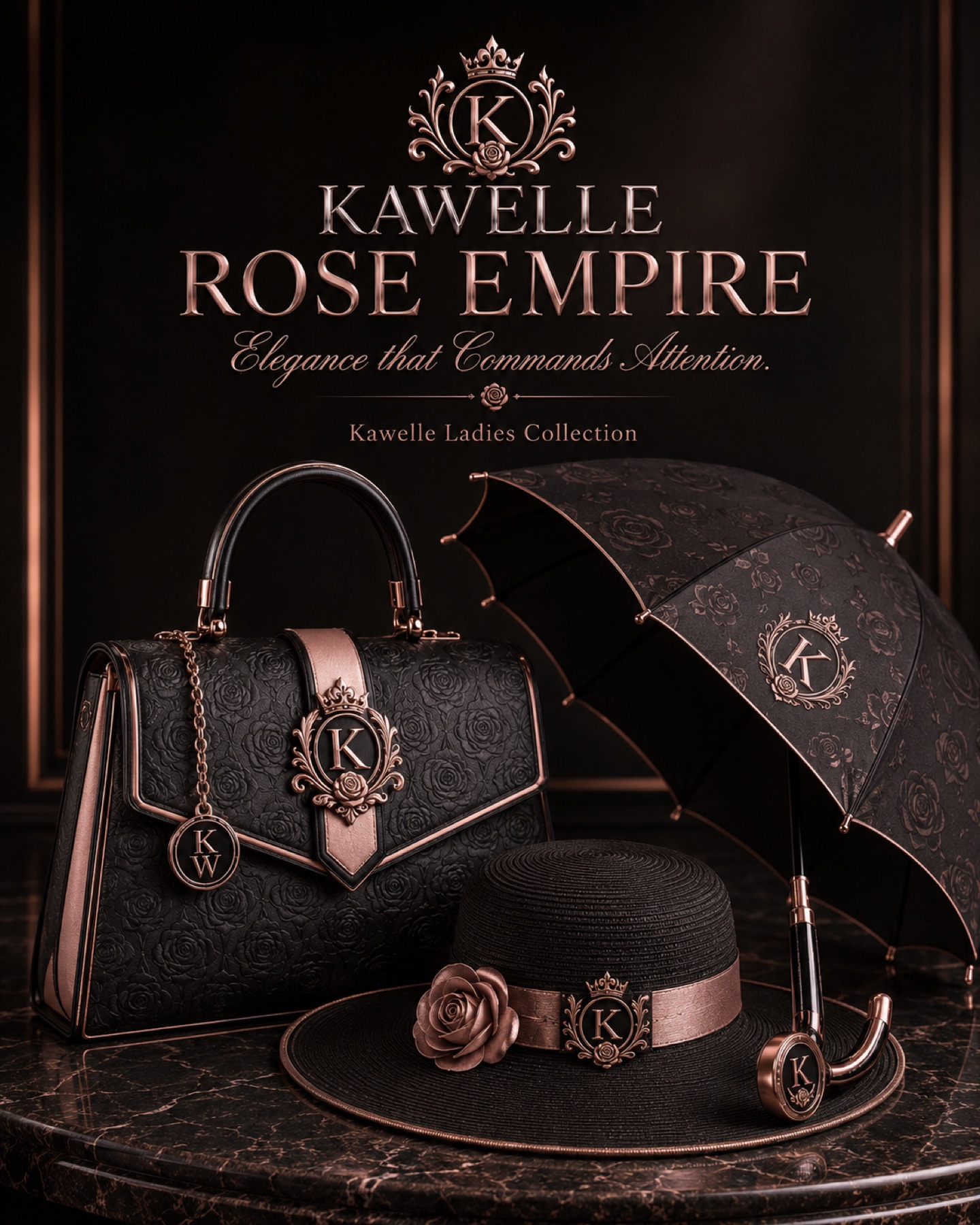 Luxury Purse Hat & Umbrella 2