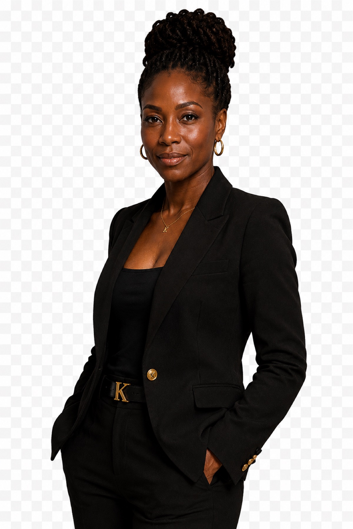 Female podcast host and actress portrait